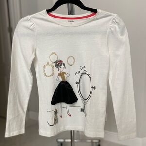 Gymboree Tres Chic white long sleeve shirt size 10 girly